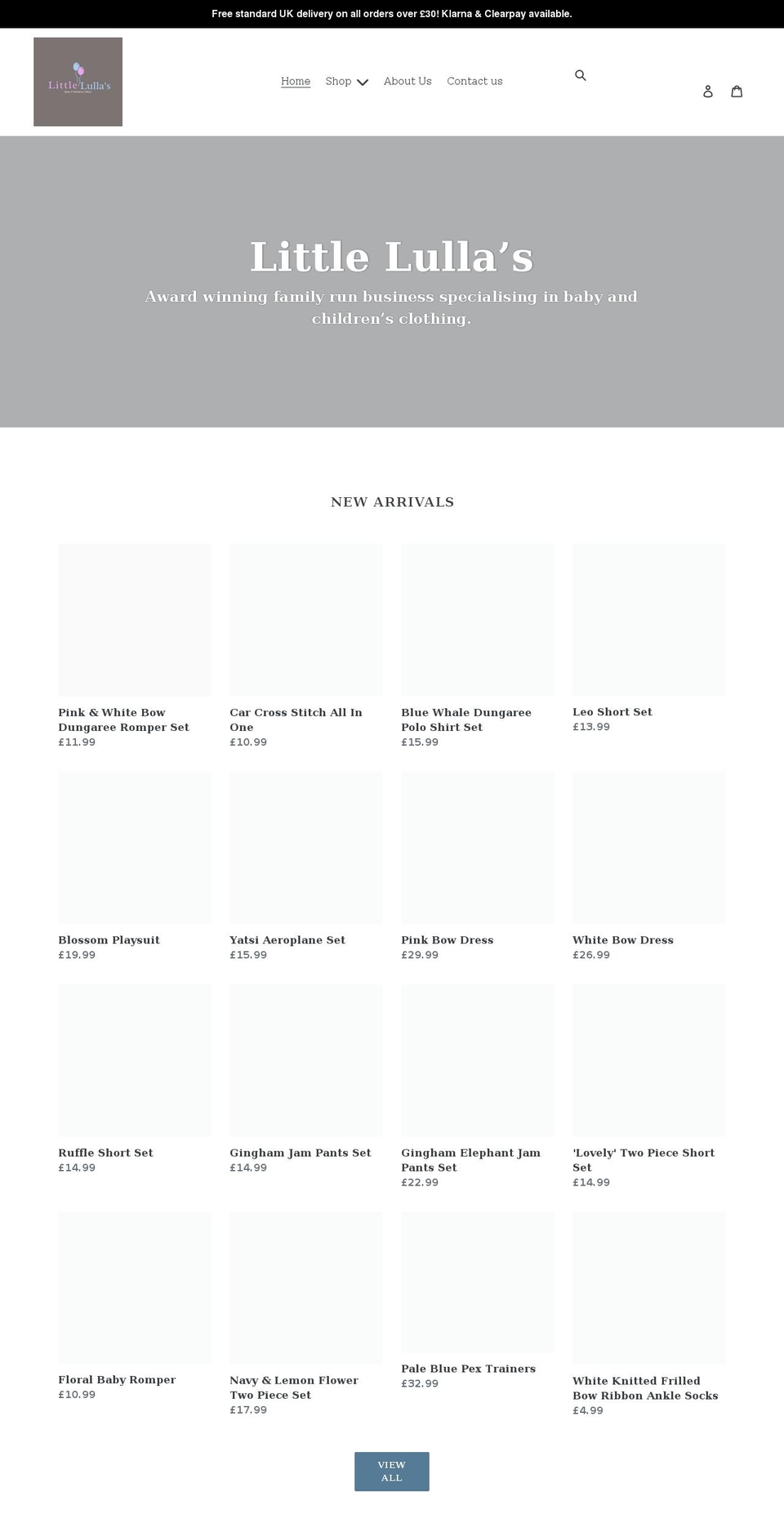 littlelulla.co.uk shopify website screenshot