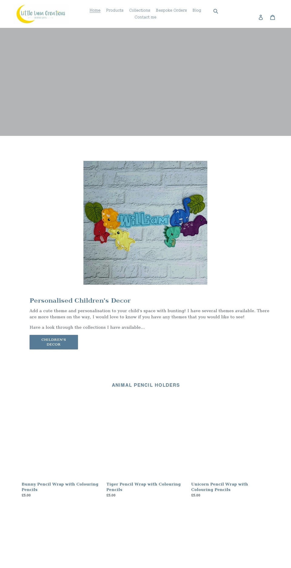 littlelunacreations.com shopify website screenshot