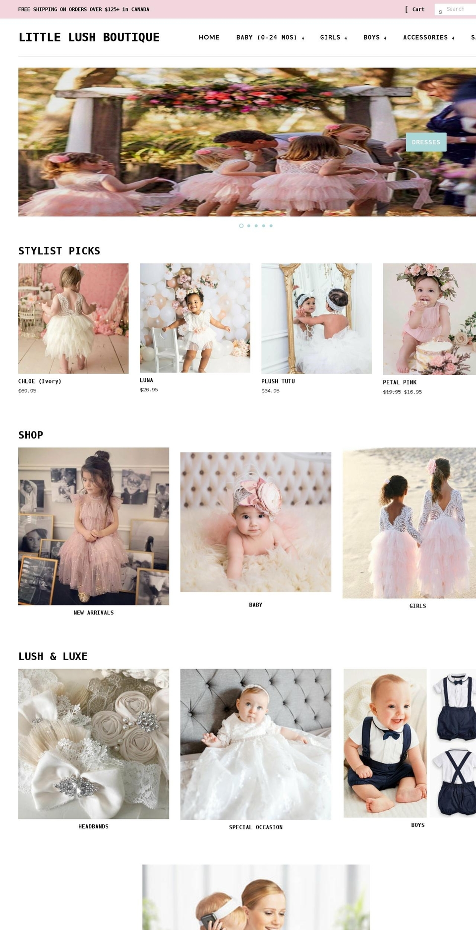 littlelushboutique.com shopify website screenshot