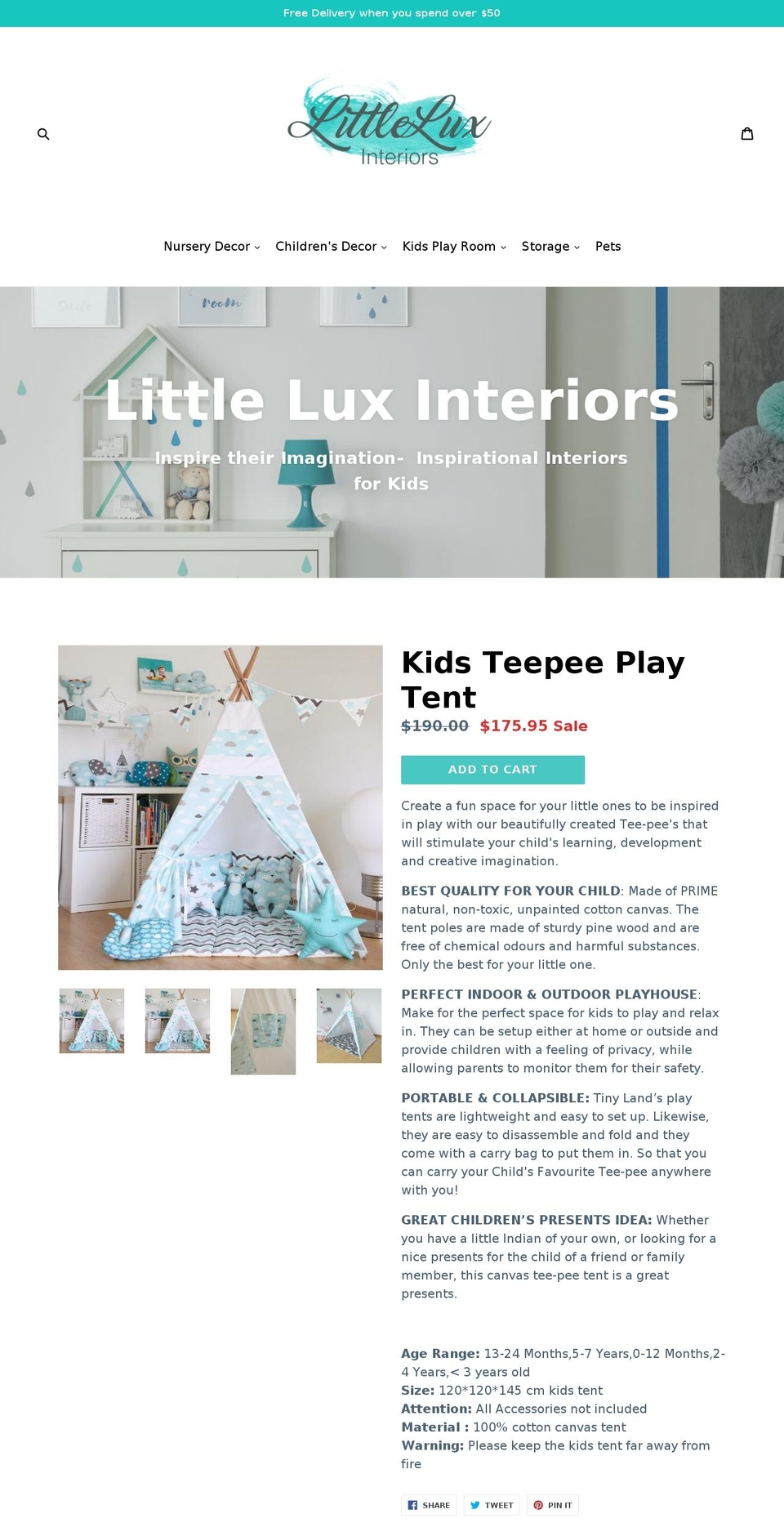 littleluxinteriors.com shopify website screenshot