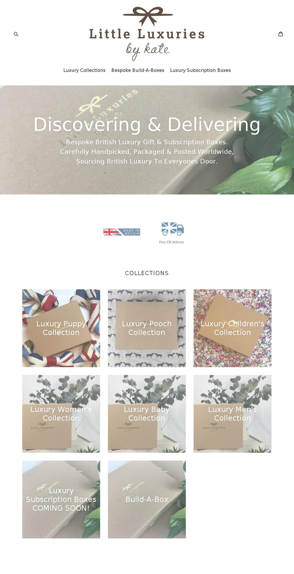 littleluxuriesbykate.com — Shopify storefront screenshot