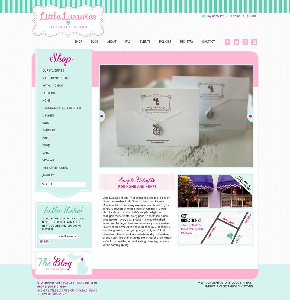 littleluxuriesofmackinac.com shopify website screenshot