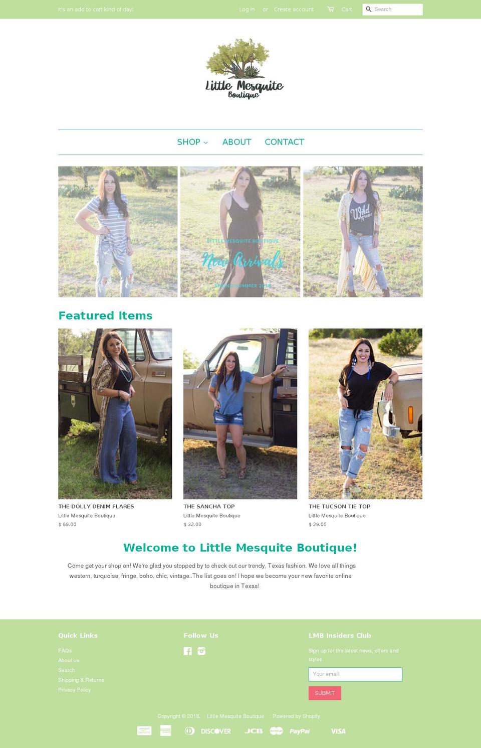 littlemesquiteboutique.com shopify website screenshot