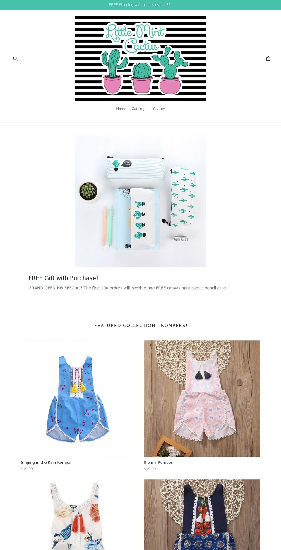 littlemintcactus.com — Shopify storefront screenshot