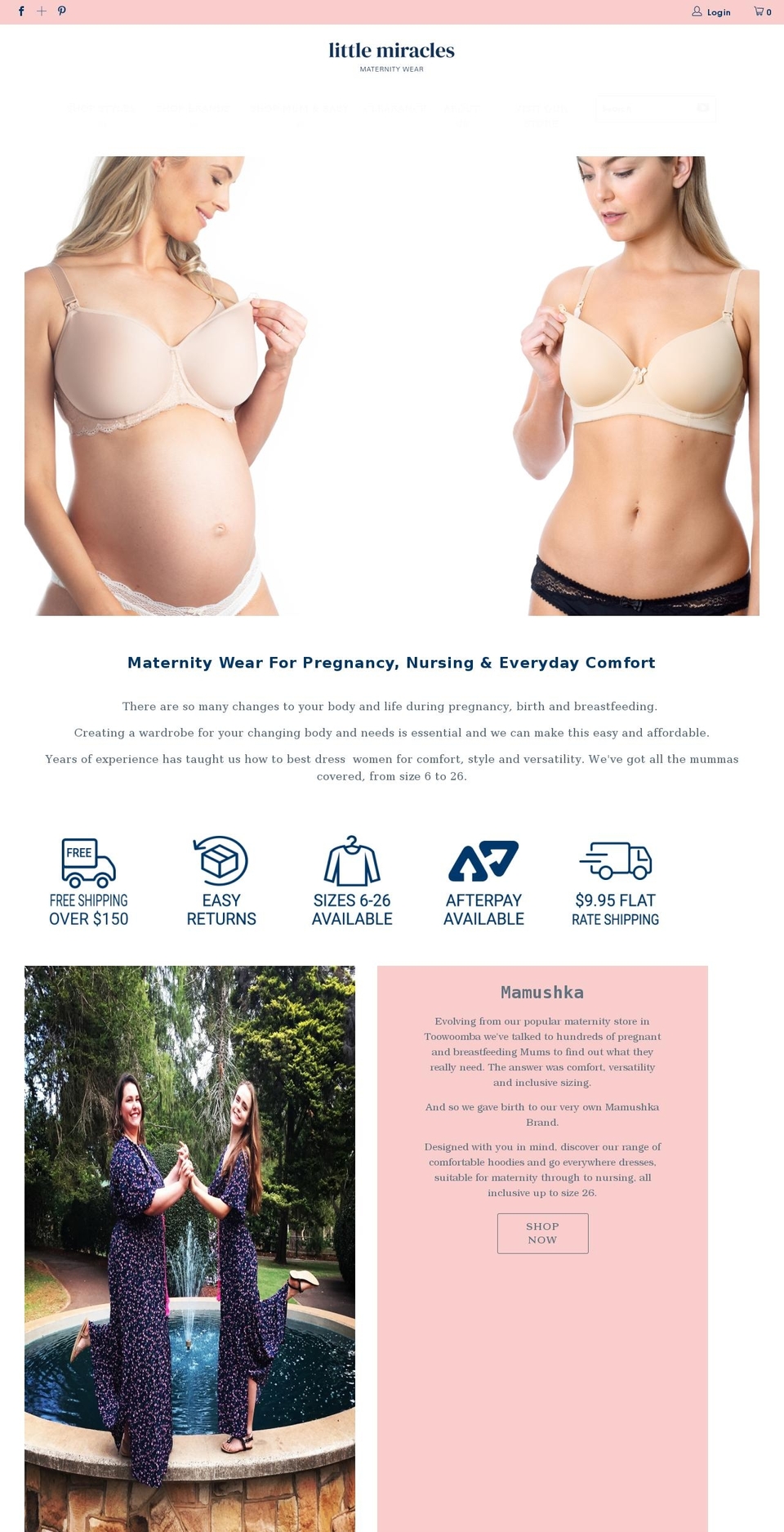 littlemiraclesmaternity.com.au shopify website screenshot