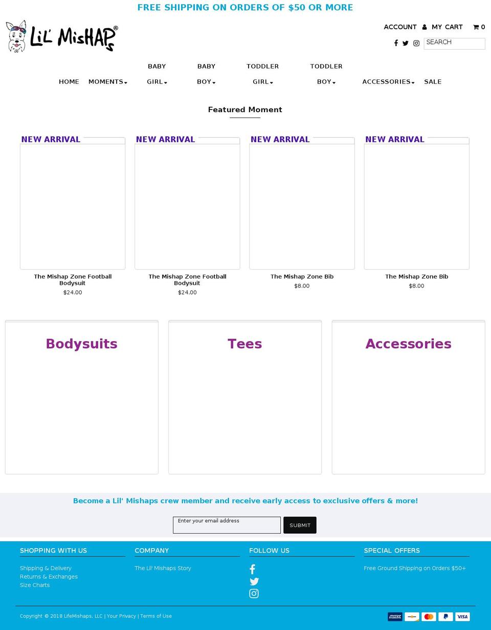 littlemishaps.com — Shopify storefront screenshot