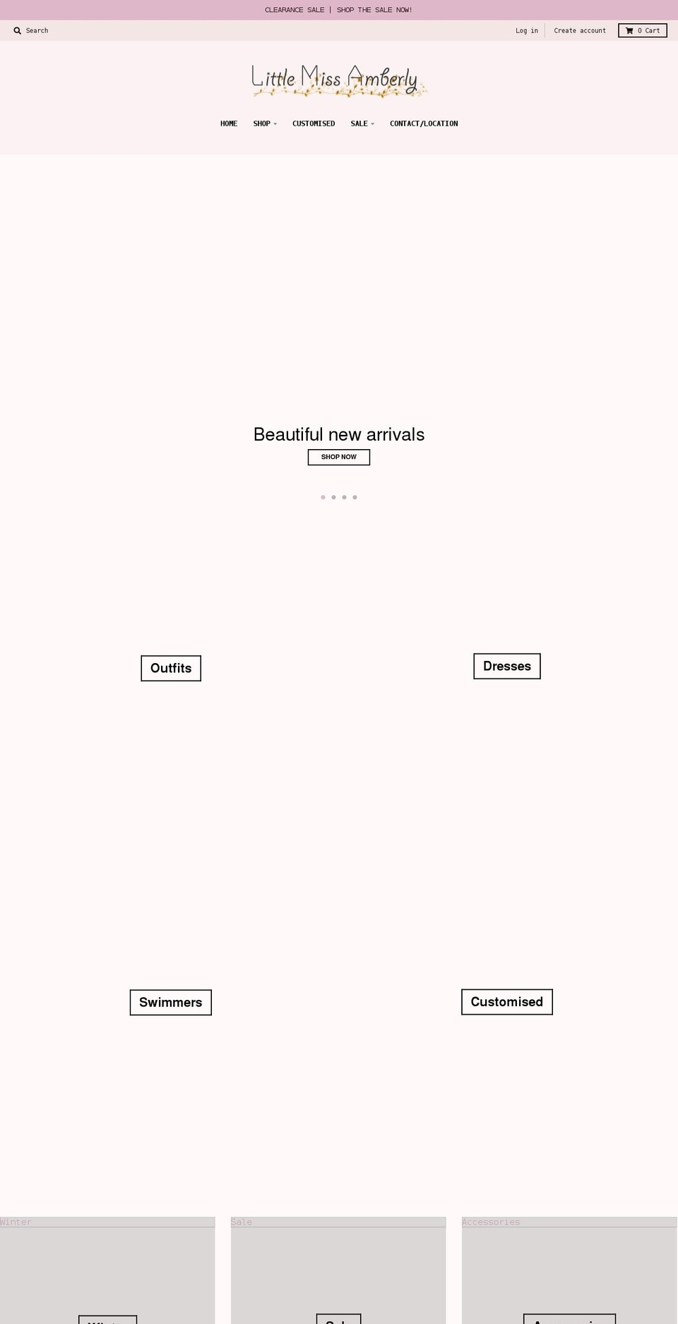 littlemissamberly.com.au shopify website screenshot