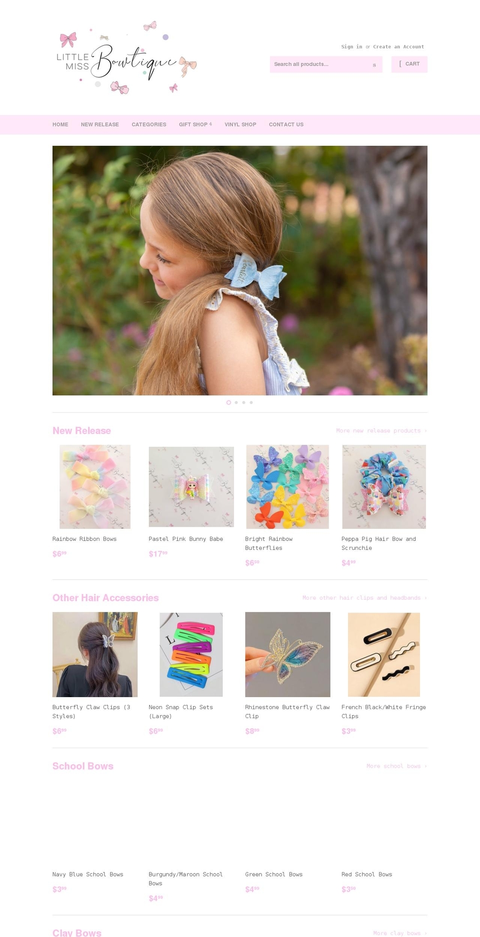 littlemissbowtique.com.au shopify website screenshot