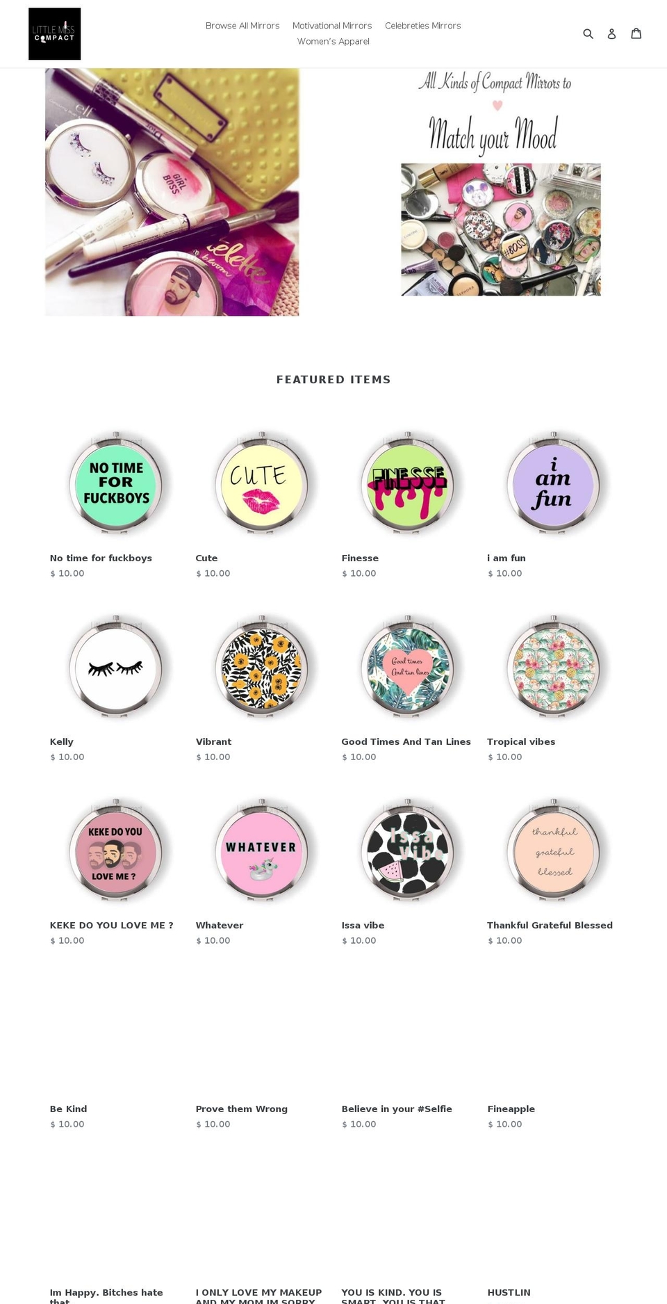 littlemisscompact.com shopify website screenshot