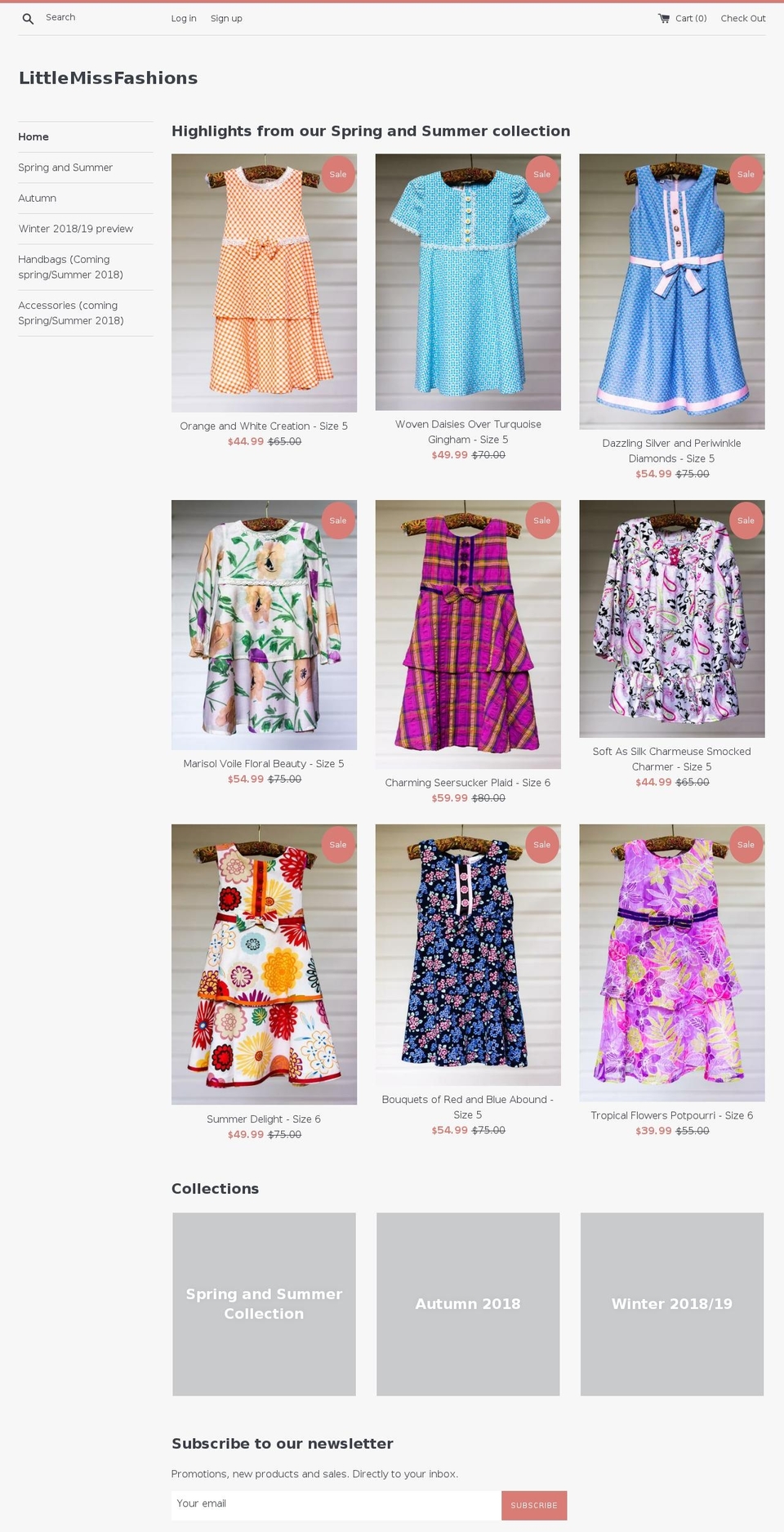 littlemissfashions.com — Shopify storefront screenshot