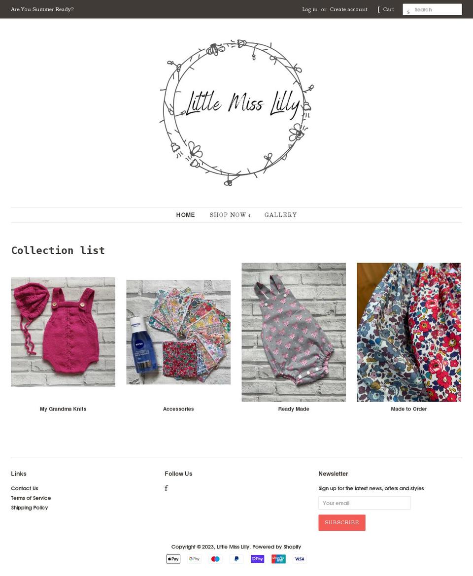 littlemisslilly.co.uk shopify website screenshot