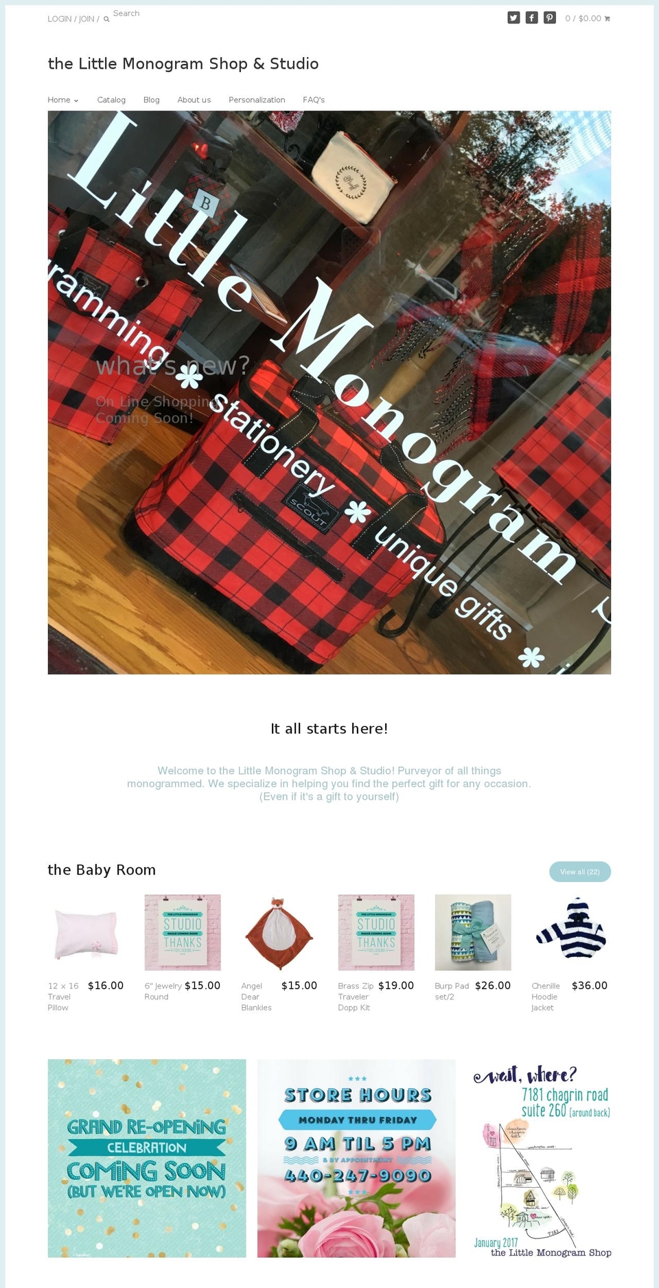 littlemonogramshop.com shopify website screenshot