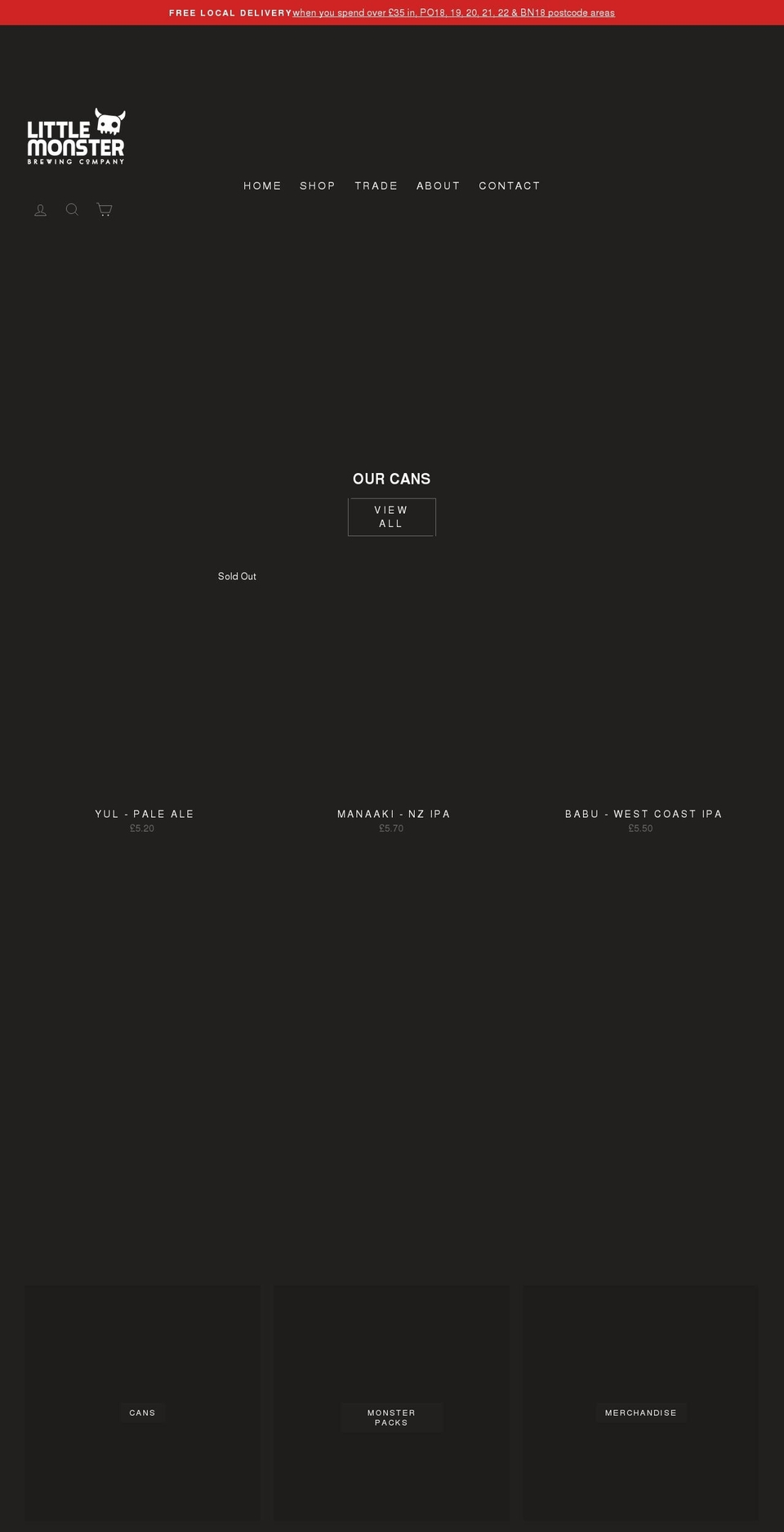 littlemonsterbrew.com shopify website screenshot