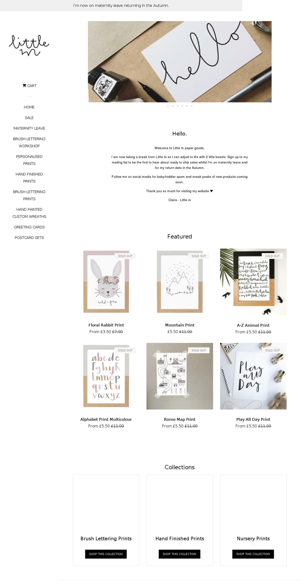 littlempapergoods.com — Shopify storefront screenshot