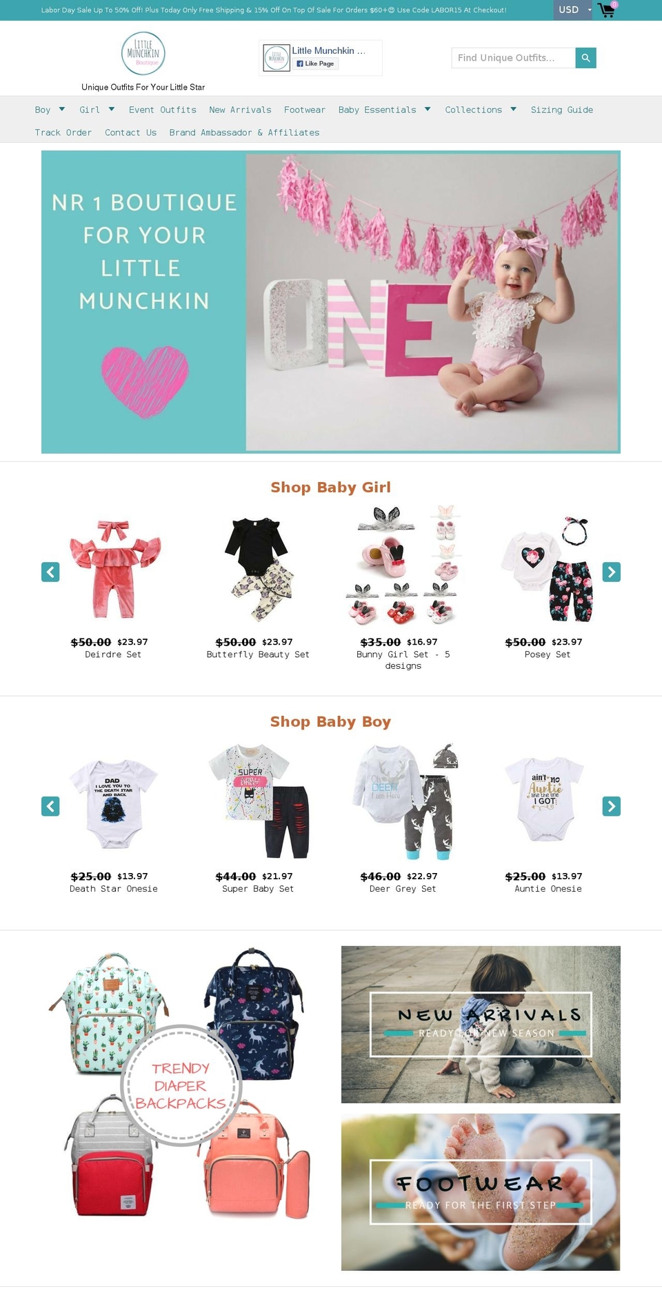 littlemunchkinboutique.com — Shopify storefront screenshot