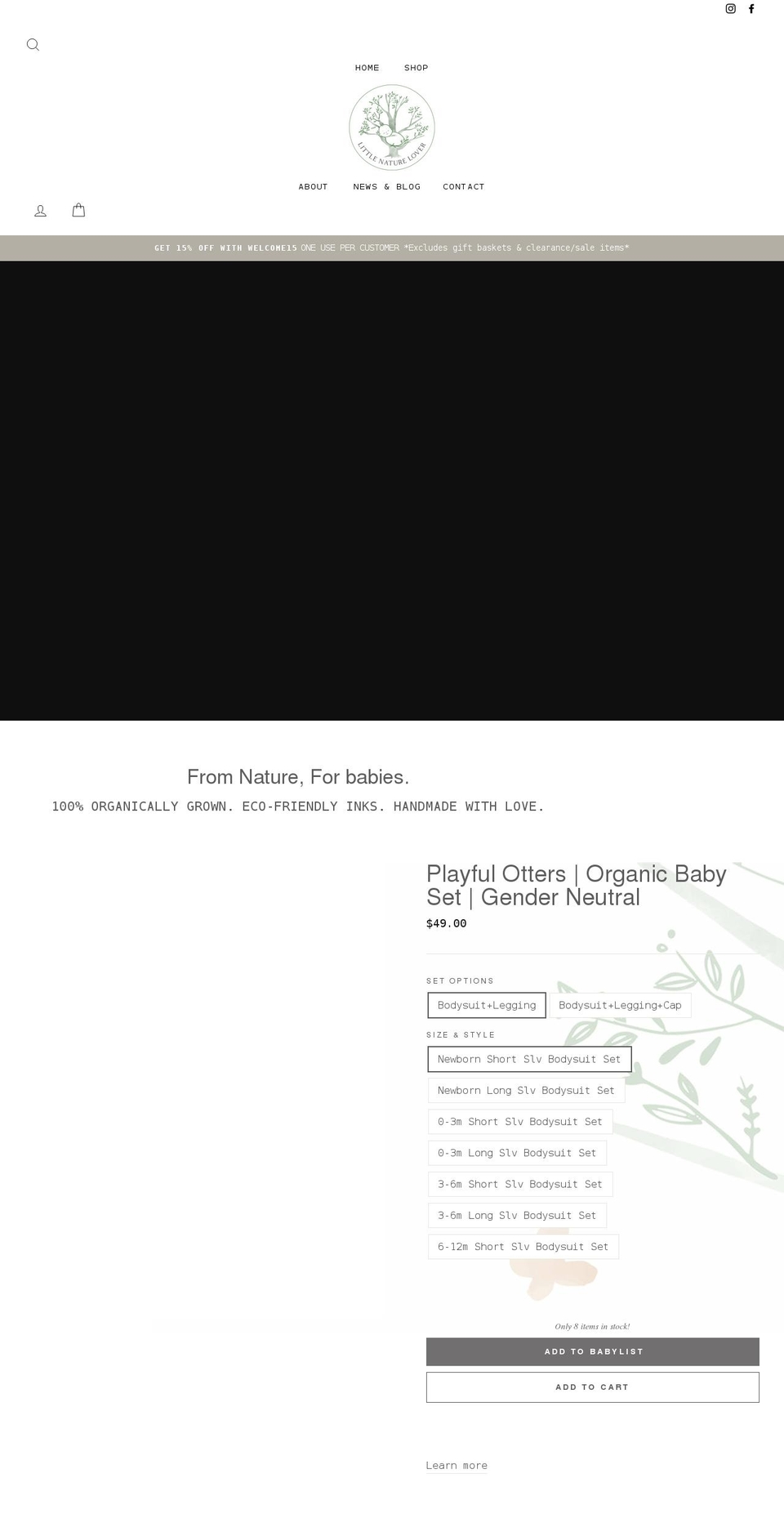 littlenaturelover.com shopify website screenshot