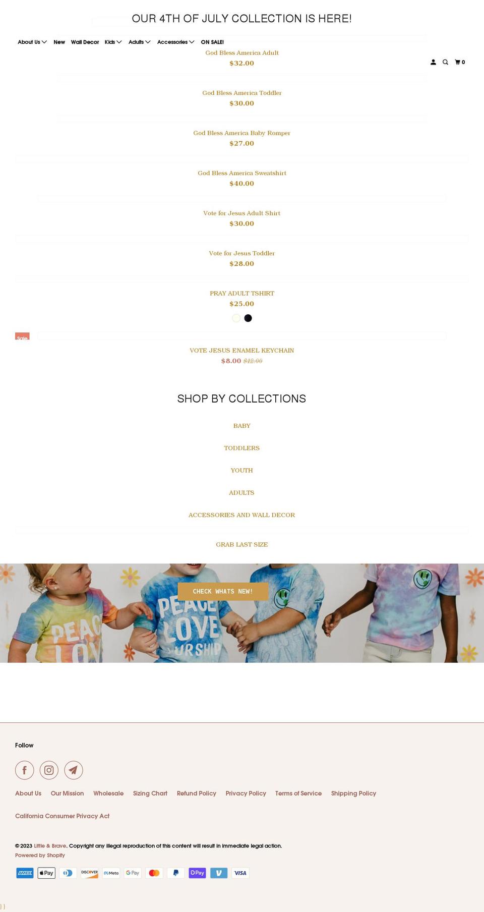 littlenbrave.com shopify website screenshot