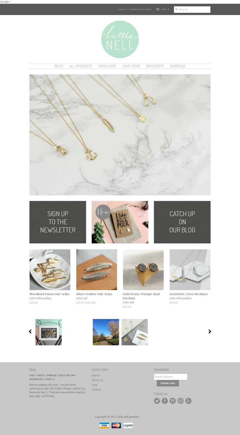 littlenelljewellery.com shopify website screenshot