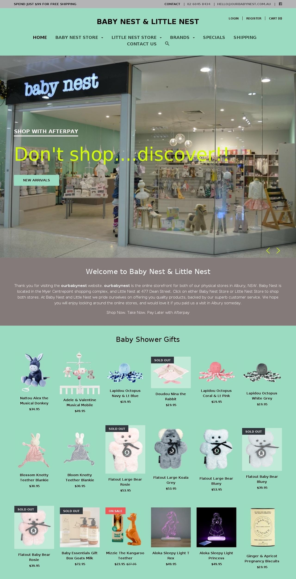 littlenestalbury.com.au shopify website screenshot