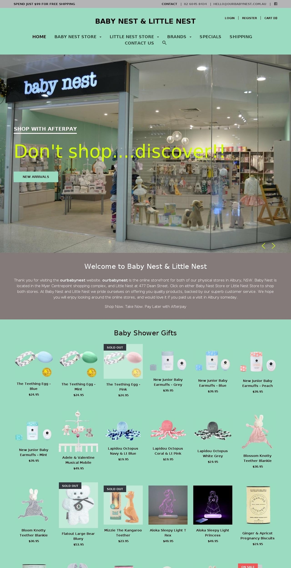 littlenestalbury.com shopify website screenshot