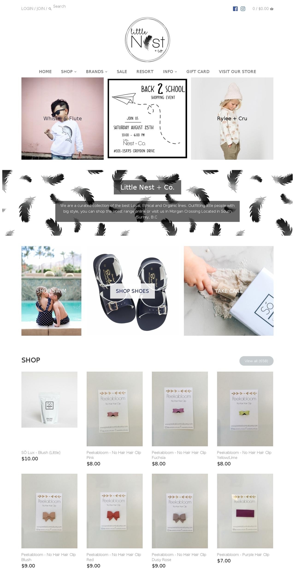 littlenestxco.com — Shopify storefront screenshot