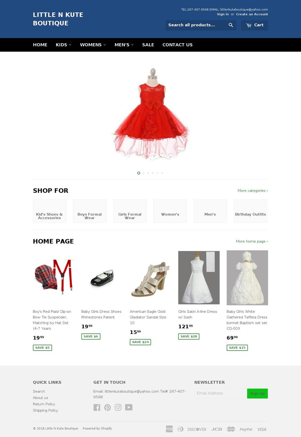 littlenkuteboutique.com shopify website screenshot