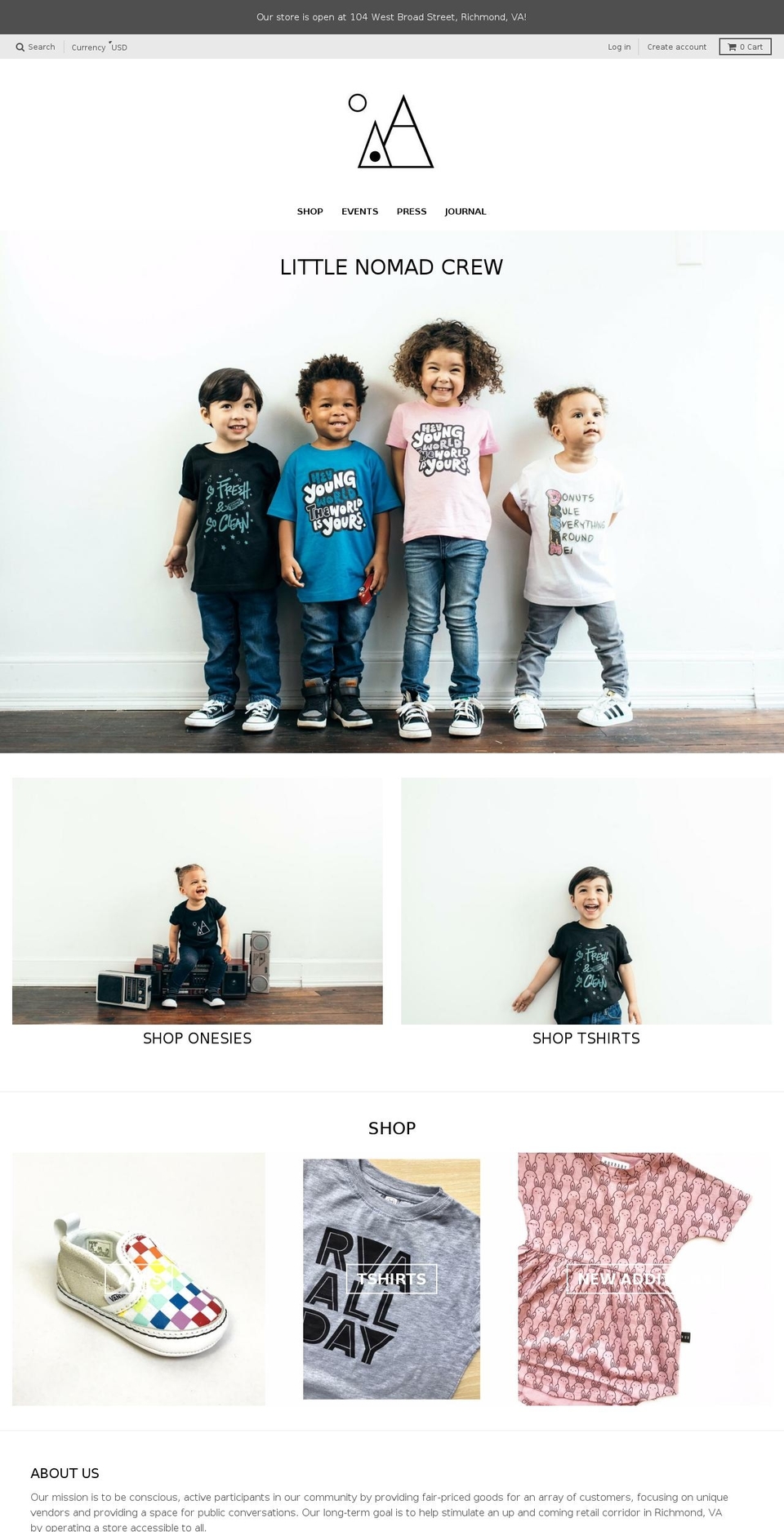 littlenomadshop.com — Shopify storefront screenshot