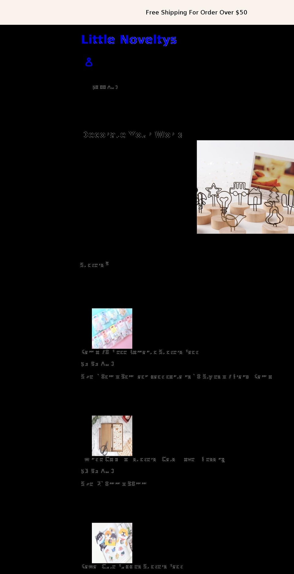 littlenoveltys.com shopify website screenshot