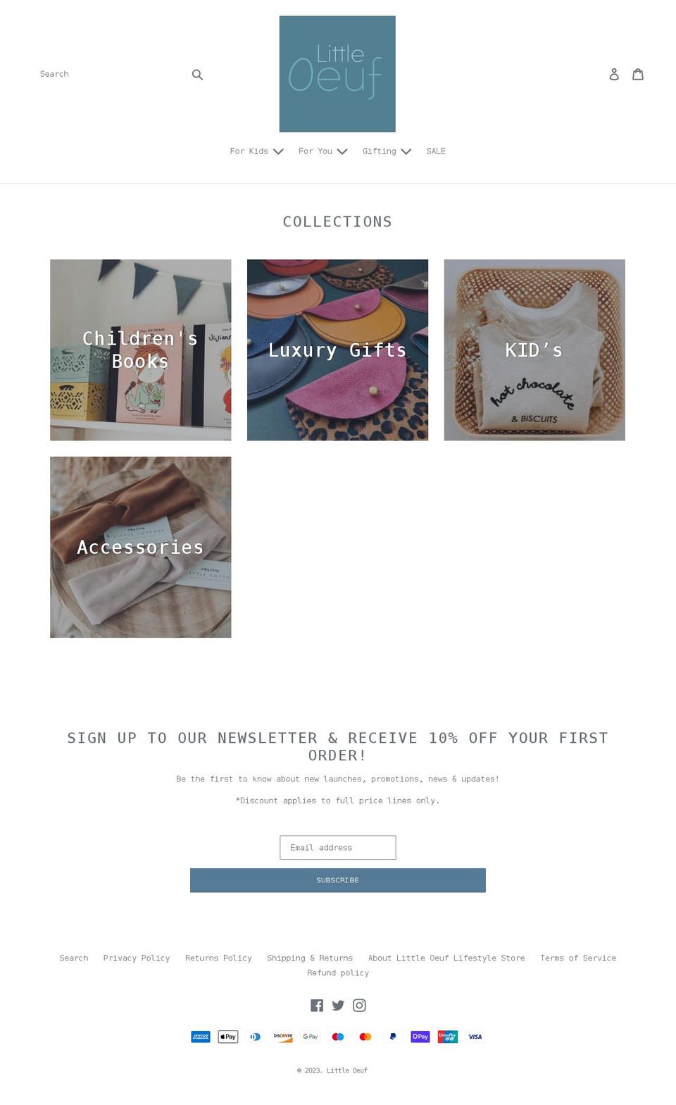 littleoeuf.co.uk shopify website screenshot