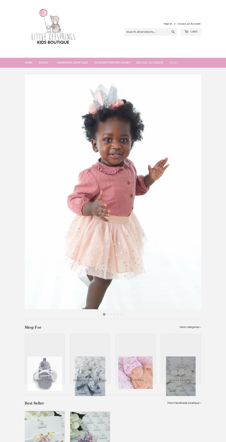littleoffspringsboutique.com — Shopify storefront screenshot