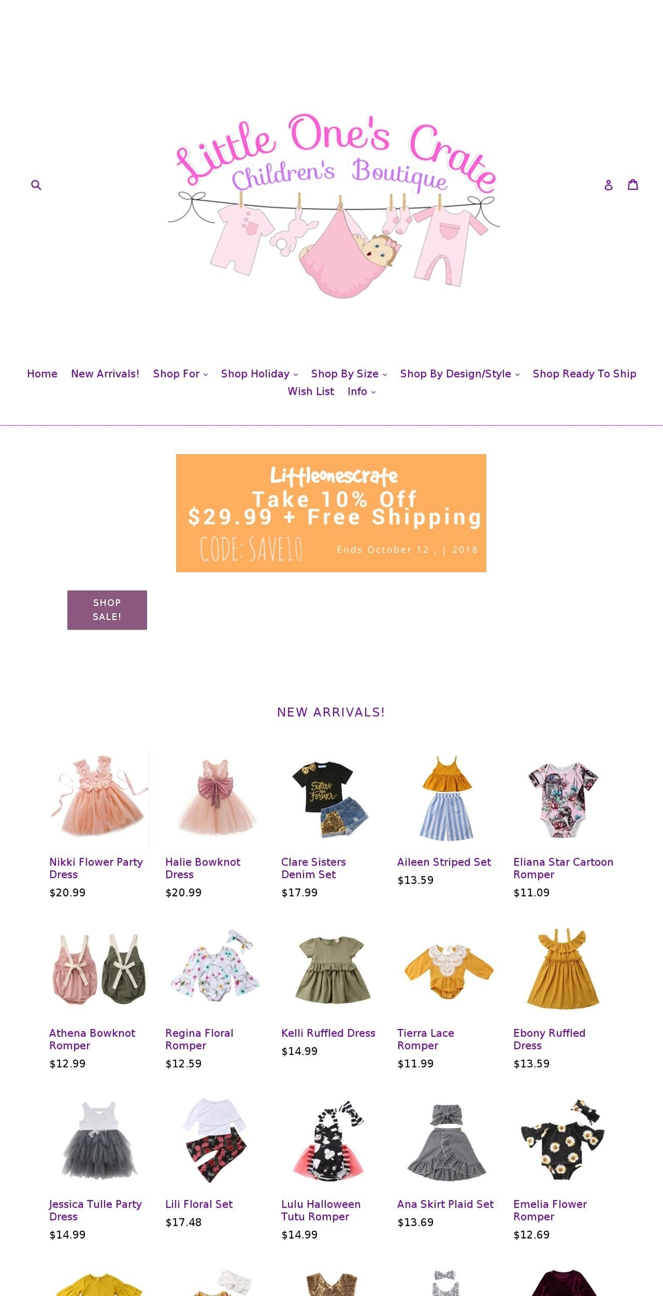littleonescrate.com — Shopify storefront screenshot