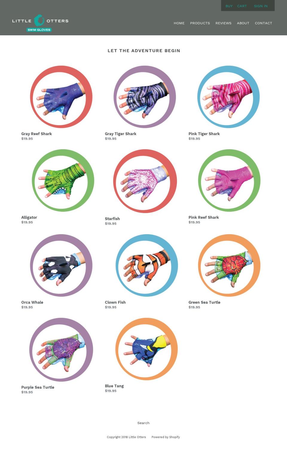 littleottergloves.com — Shopify storefront screenshot