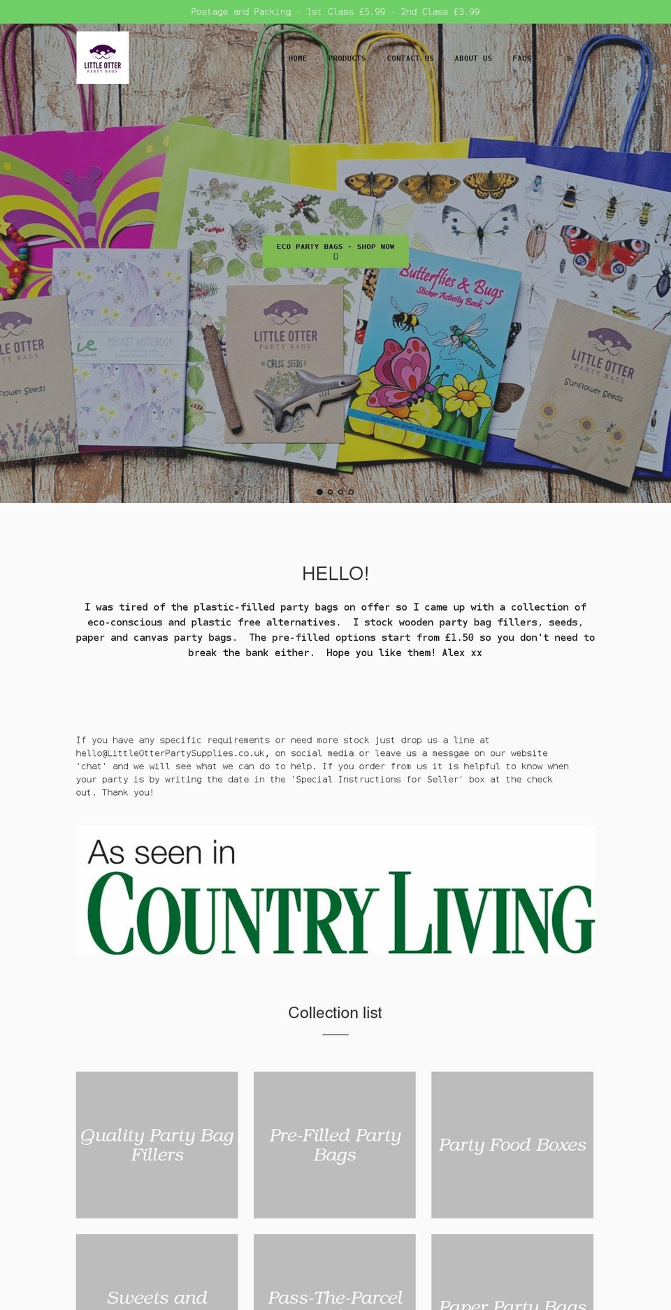littleotterpartysupplies.co.uk shopify website screenshot