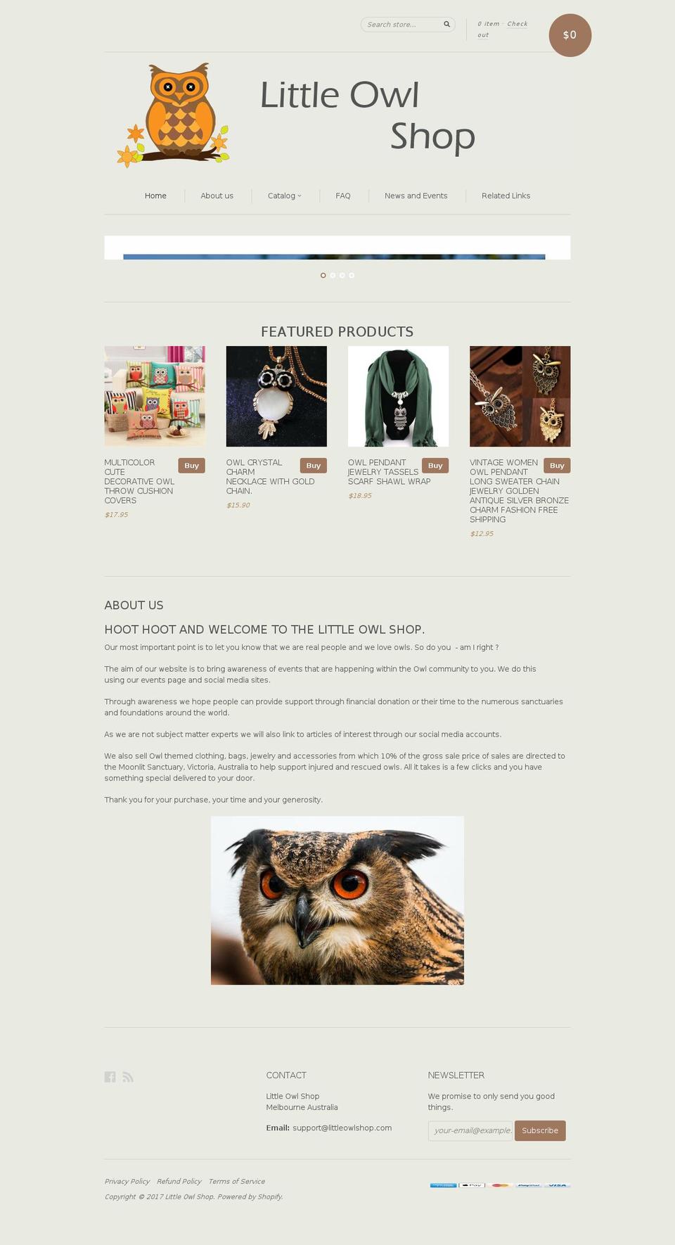 littleowlshop.com shopify website screenshot