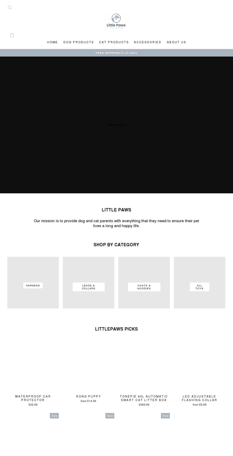 littlepawspetshop.co.uk shopify website screenshot