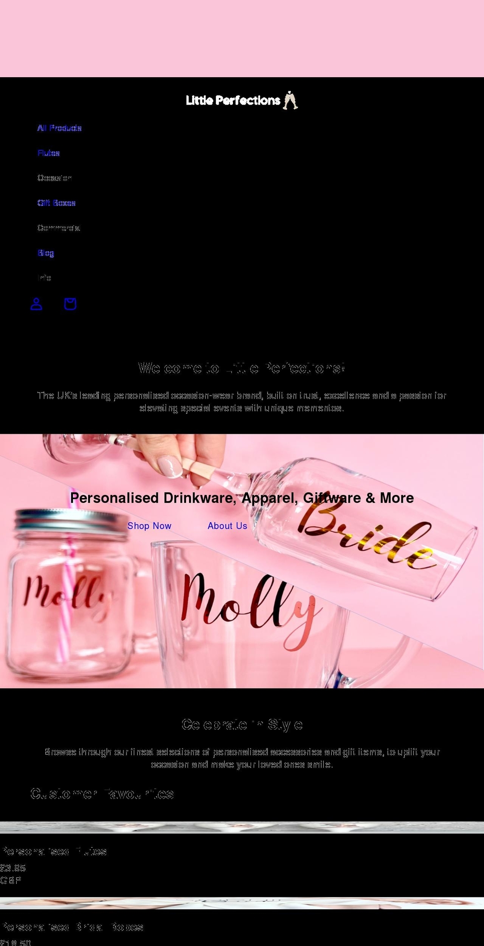 littleperfections.co.uk shopify website screenshot