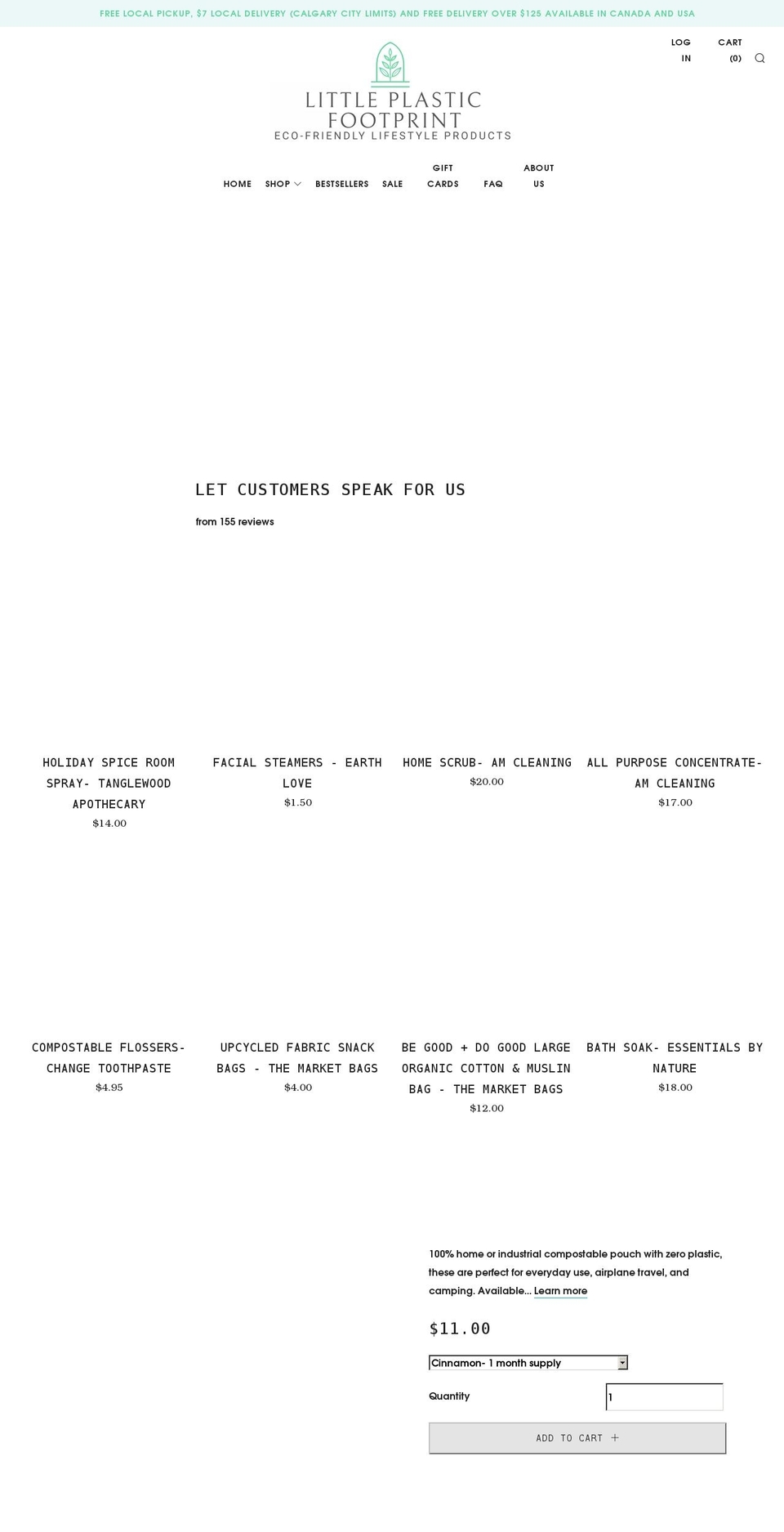 littleplasticfootprint.com shopify website screenshot