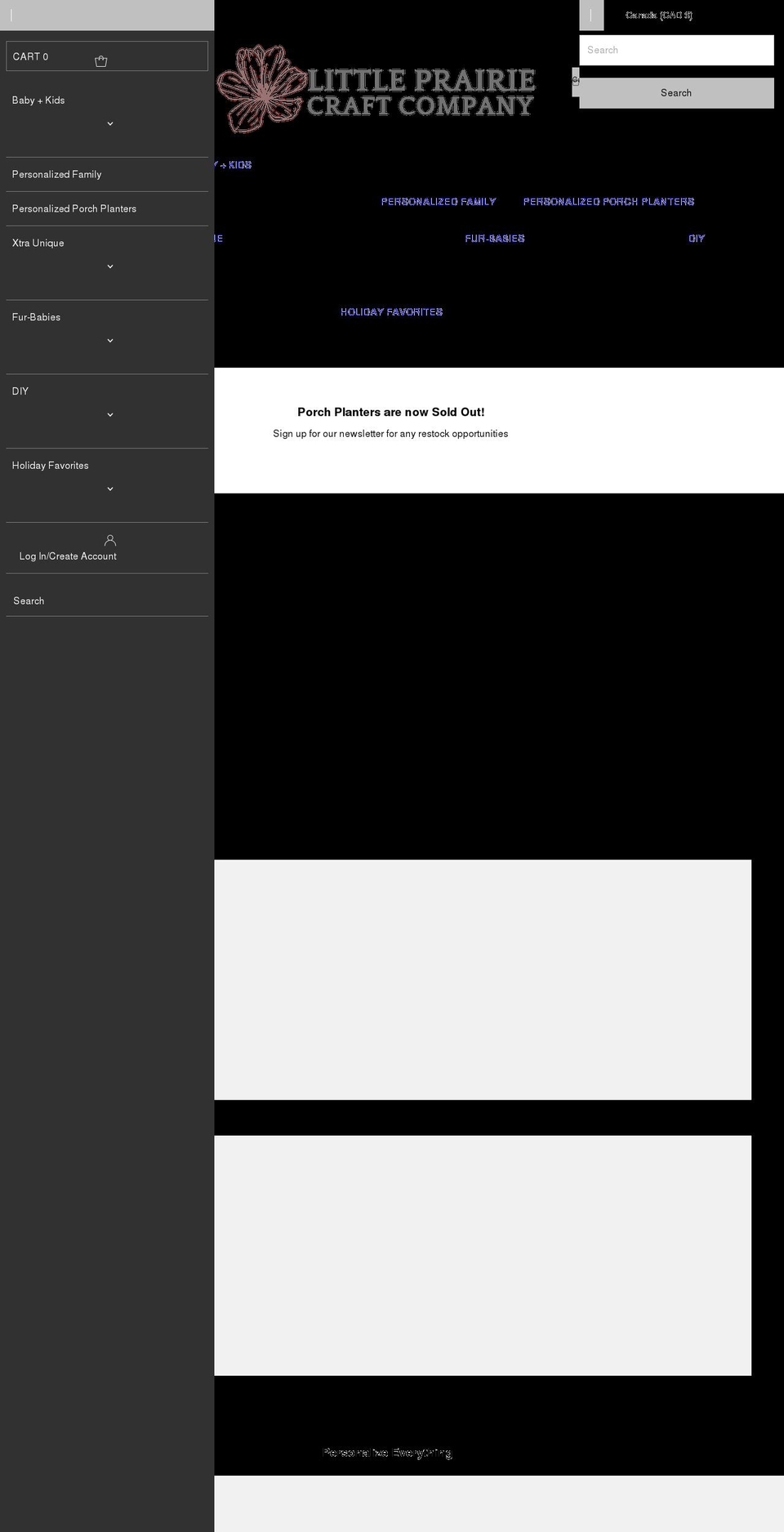 littleprairiecraftco.com — Shopify storefront screenshot