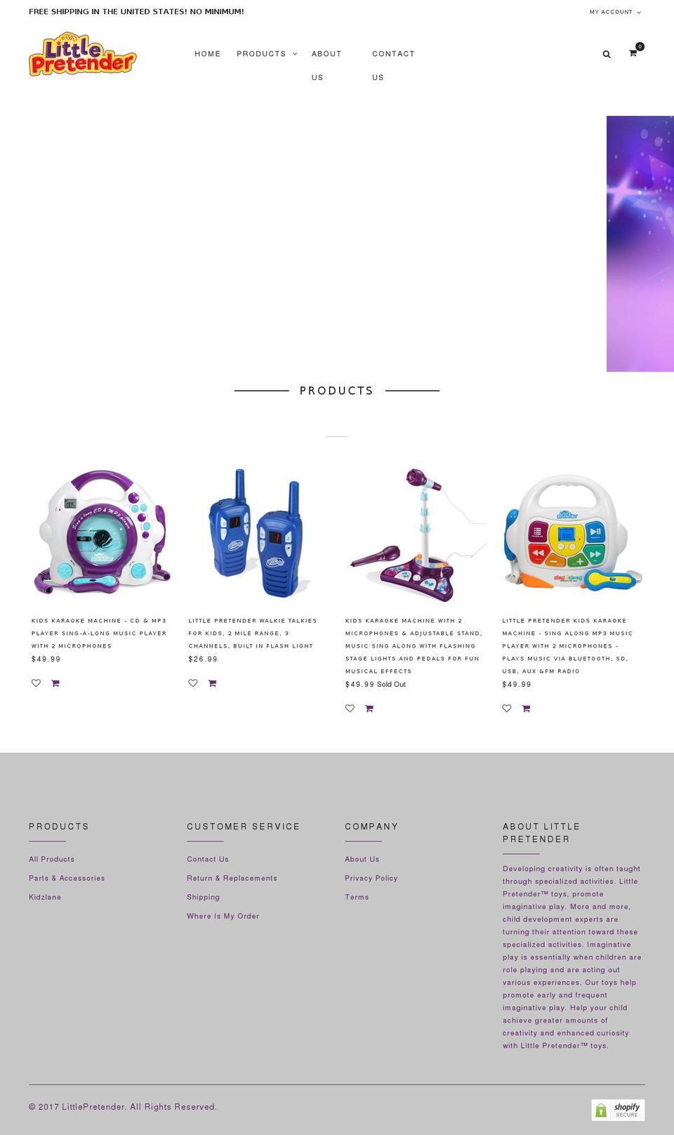 littlepretender.com shopify website screenshot
