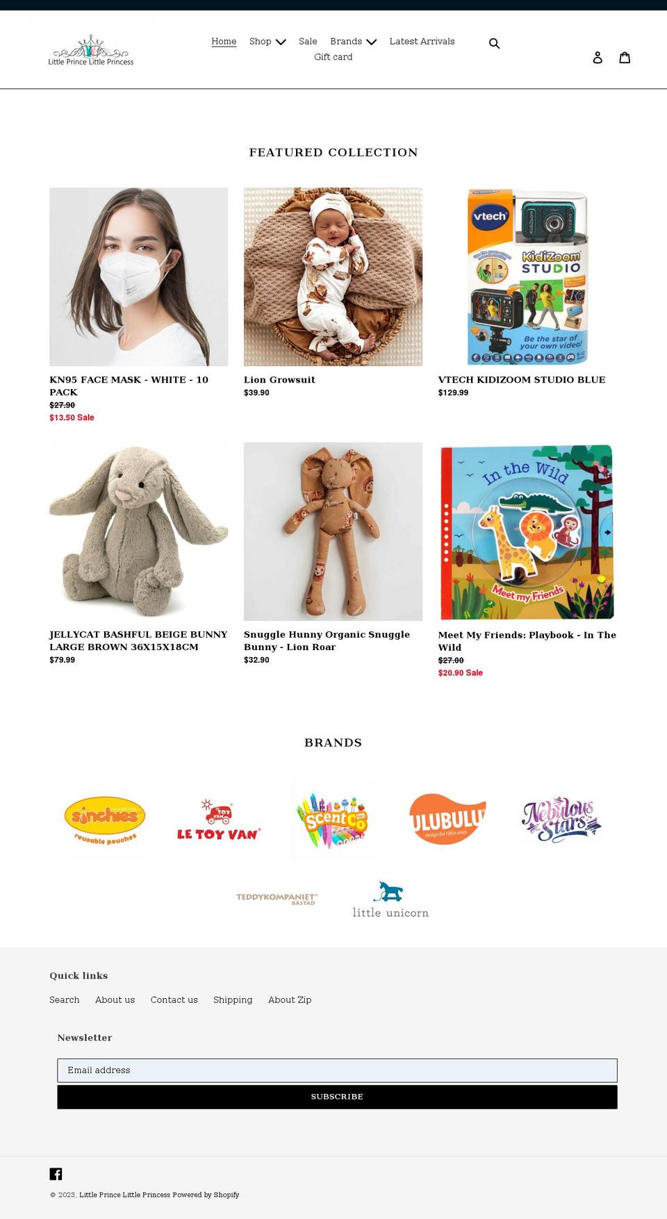 littleprince-littleprincess.co.nz shopify website screenshot