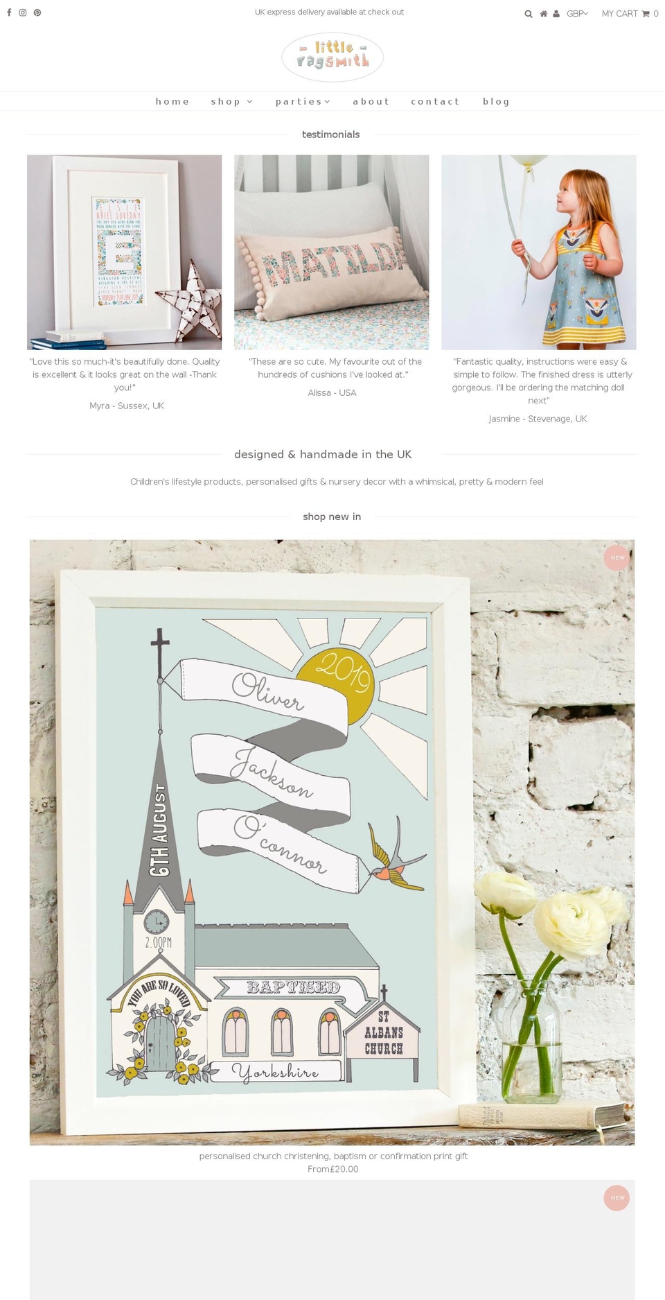 littleragsmith.co.uk shopify website screenshot