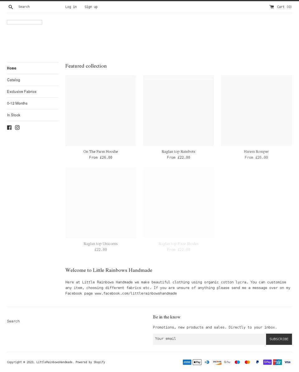 littlerainbowshandmade.co.uk shopify website screenshot