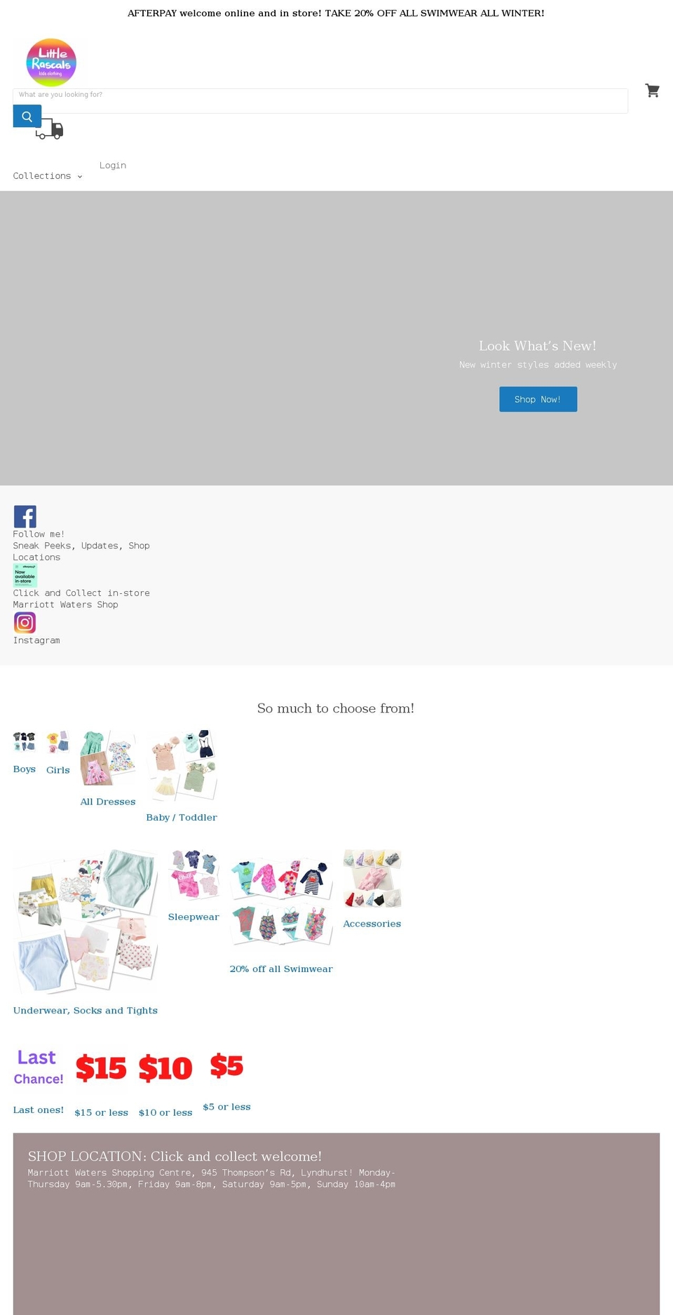 littlerascalskidsclothing.com.au shopify website screenshot