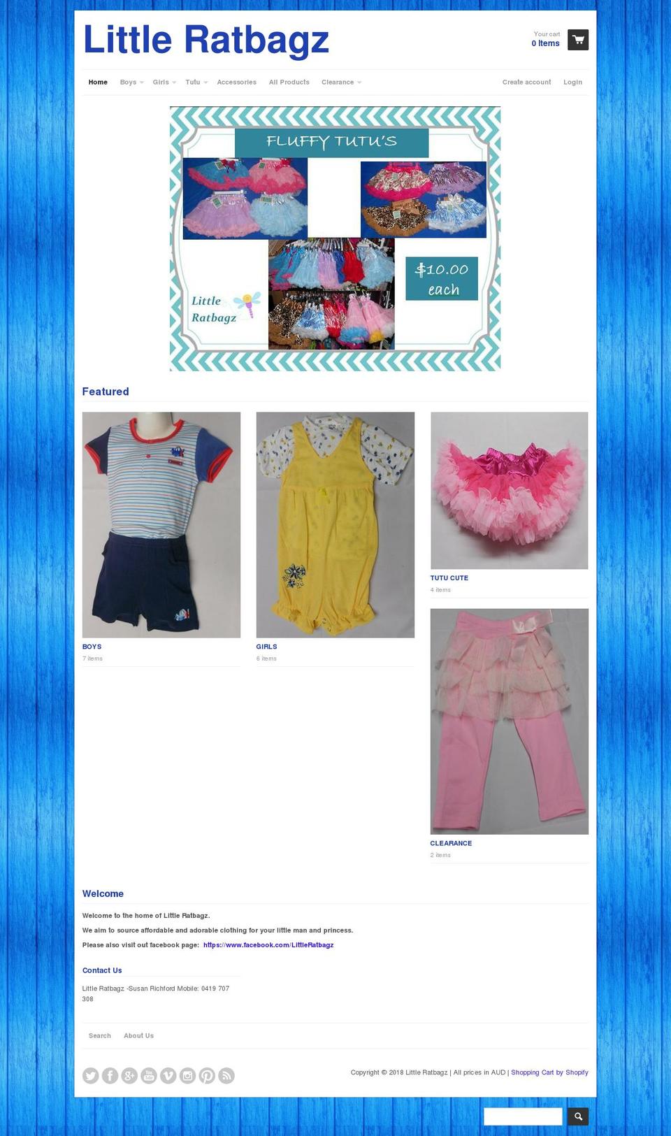littleratbagz.com — Shopify storefront screenshot