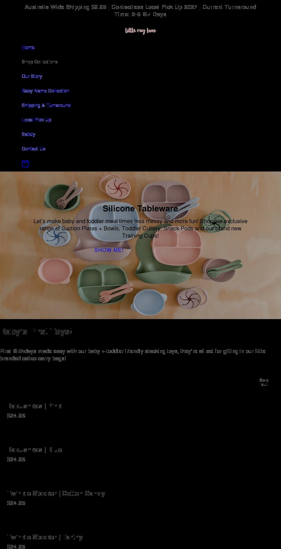 littleraylane.com.au shopify website screenshot