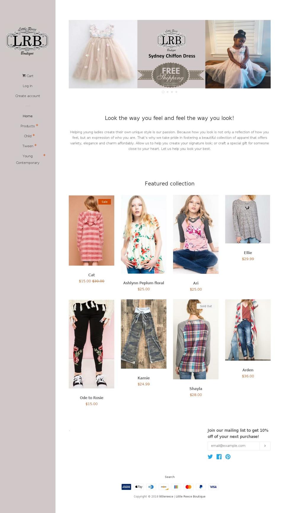 littlereeceboutique.com — Shopify storefront screenshot