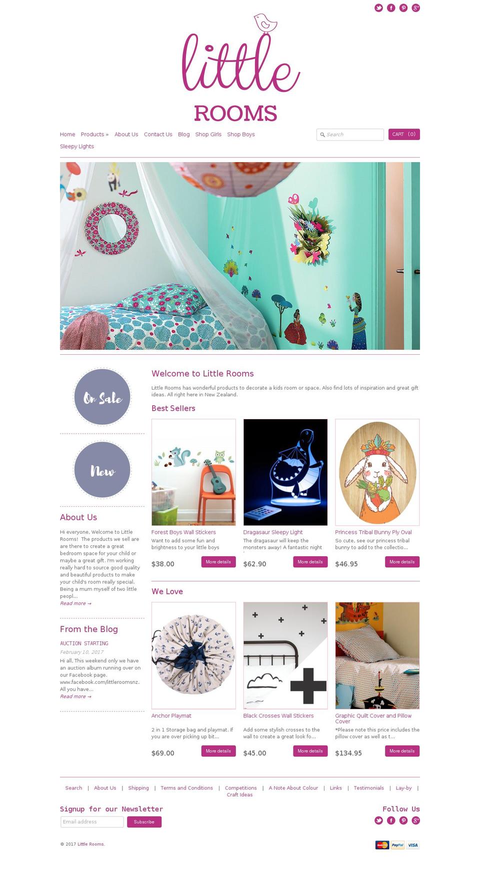 Expression Shopify theme site example littlerooms.co.nz
