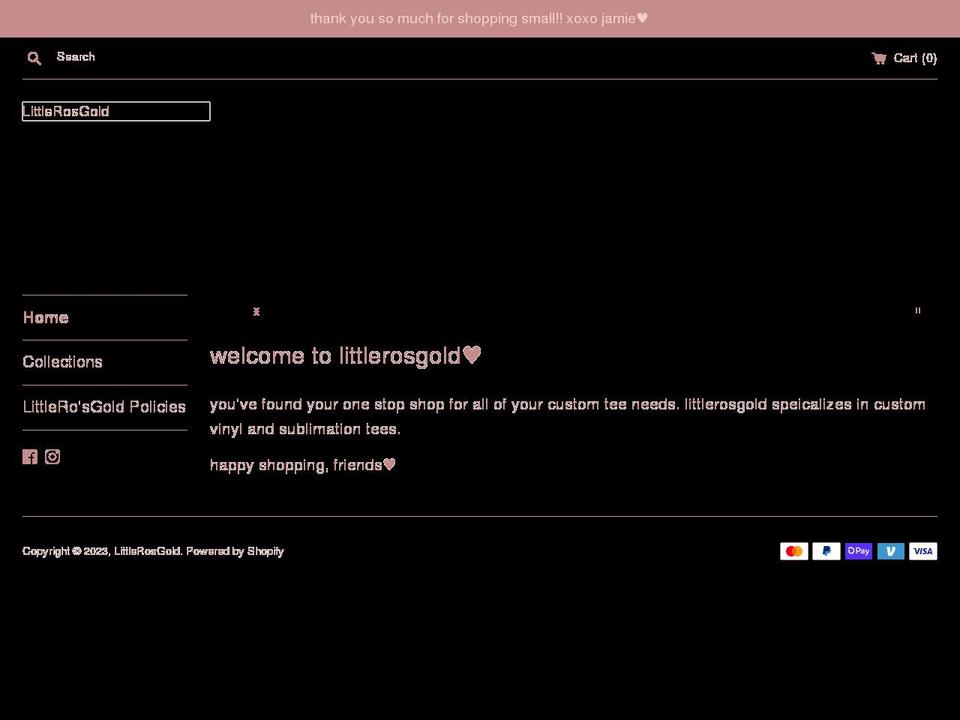 littlerosgold.com shopify website screenshot