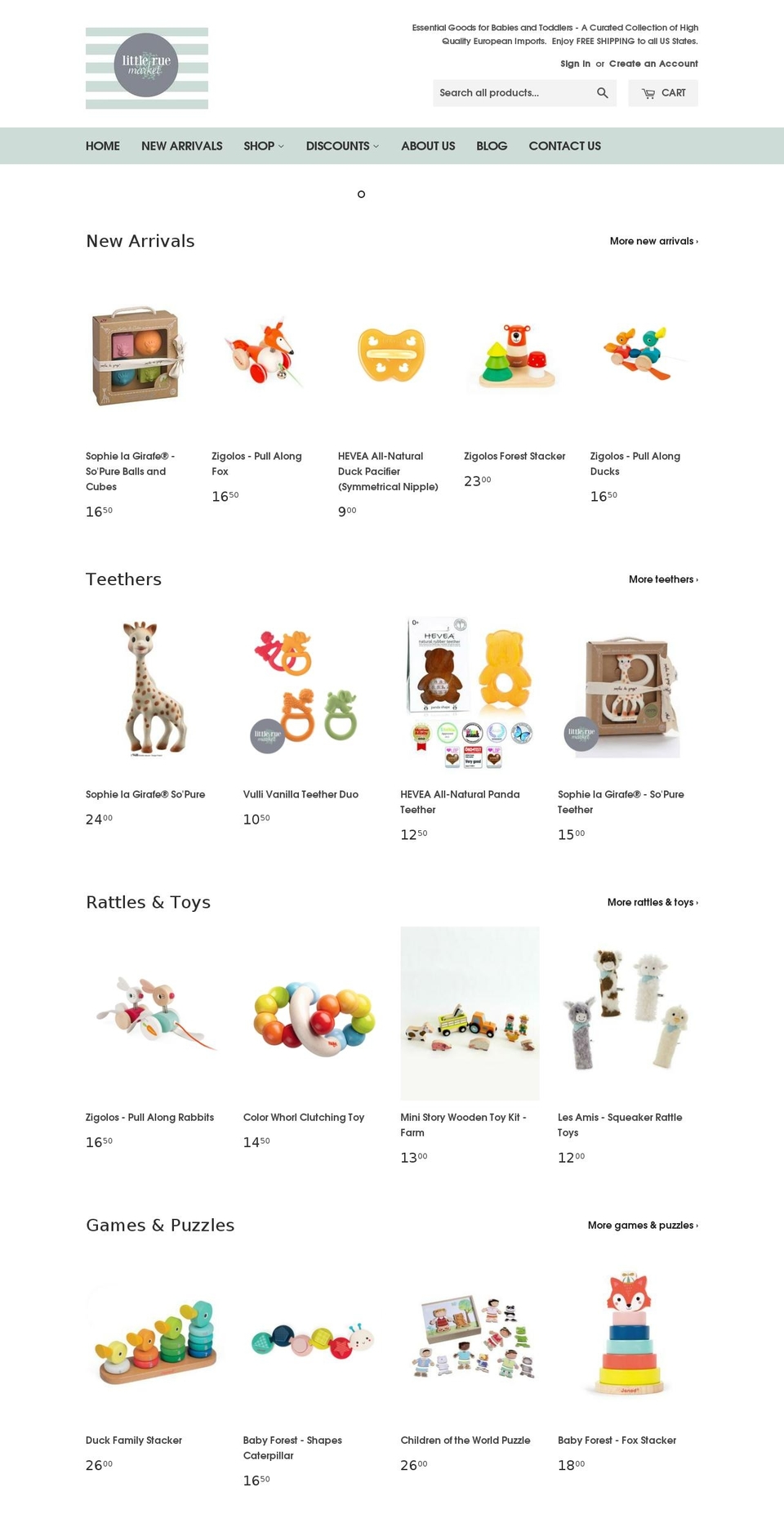 littleruemarket.com shopify website screenshot