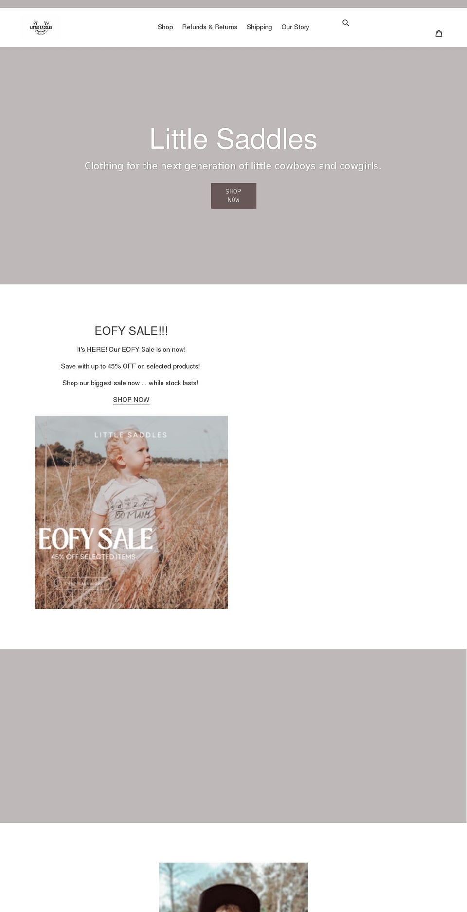 littlesaddles.net shopify website screenshot